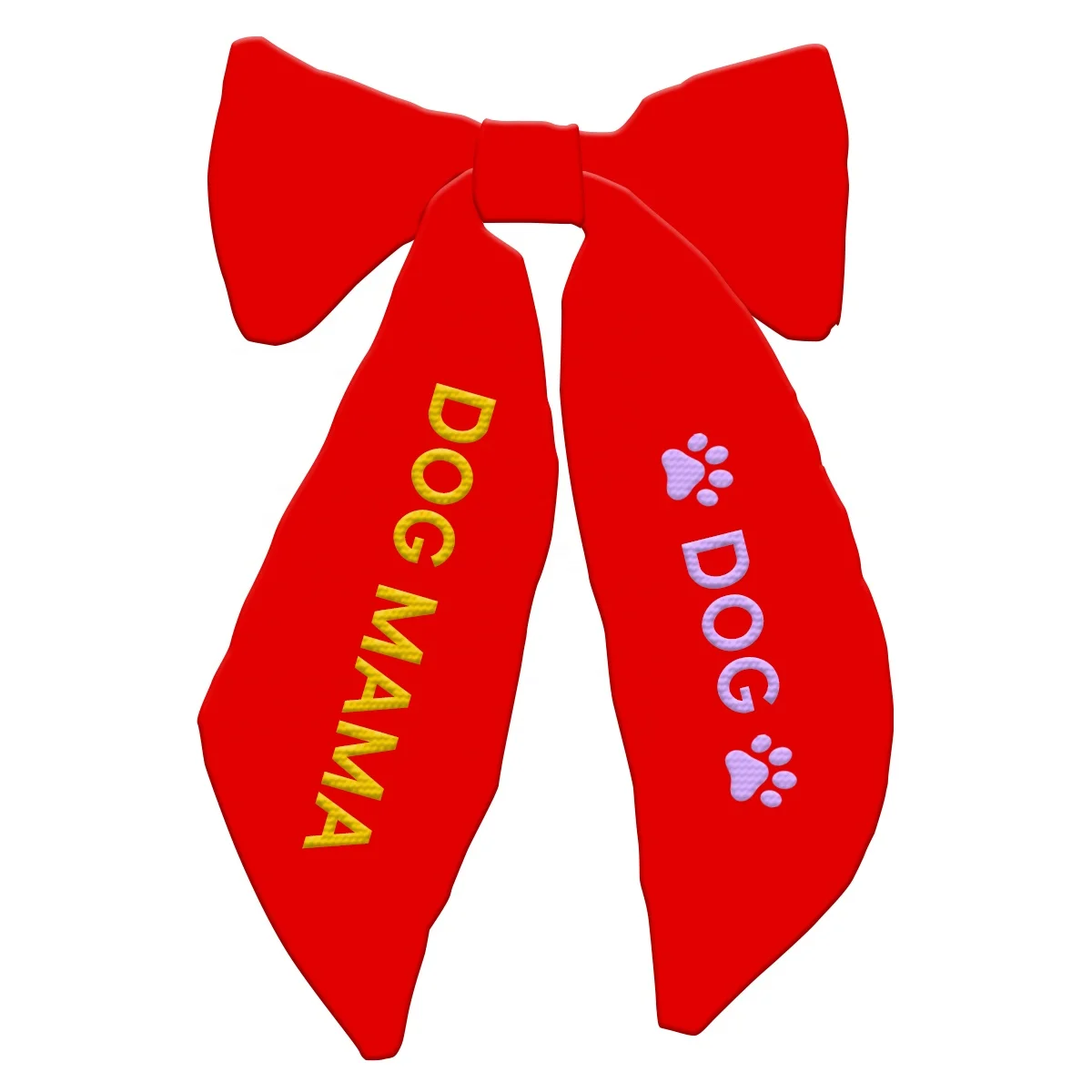 Personalized Dog Mom Mama Paw Pet Embroidery Luxury Hair Clips Bows Hair Accessories Bow headband