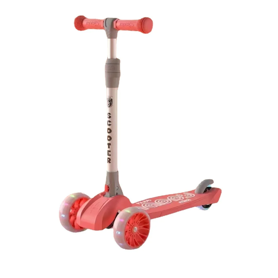 One Click Folding Flash Wheel for Boys and Girls Aged 1-8, Scooter Slide with Four Gear Adjustment