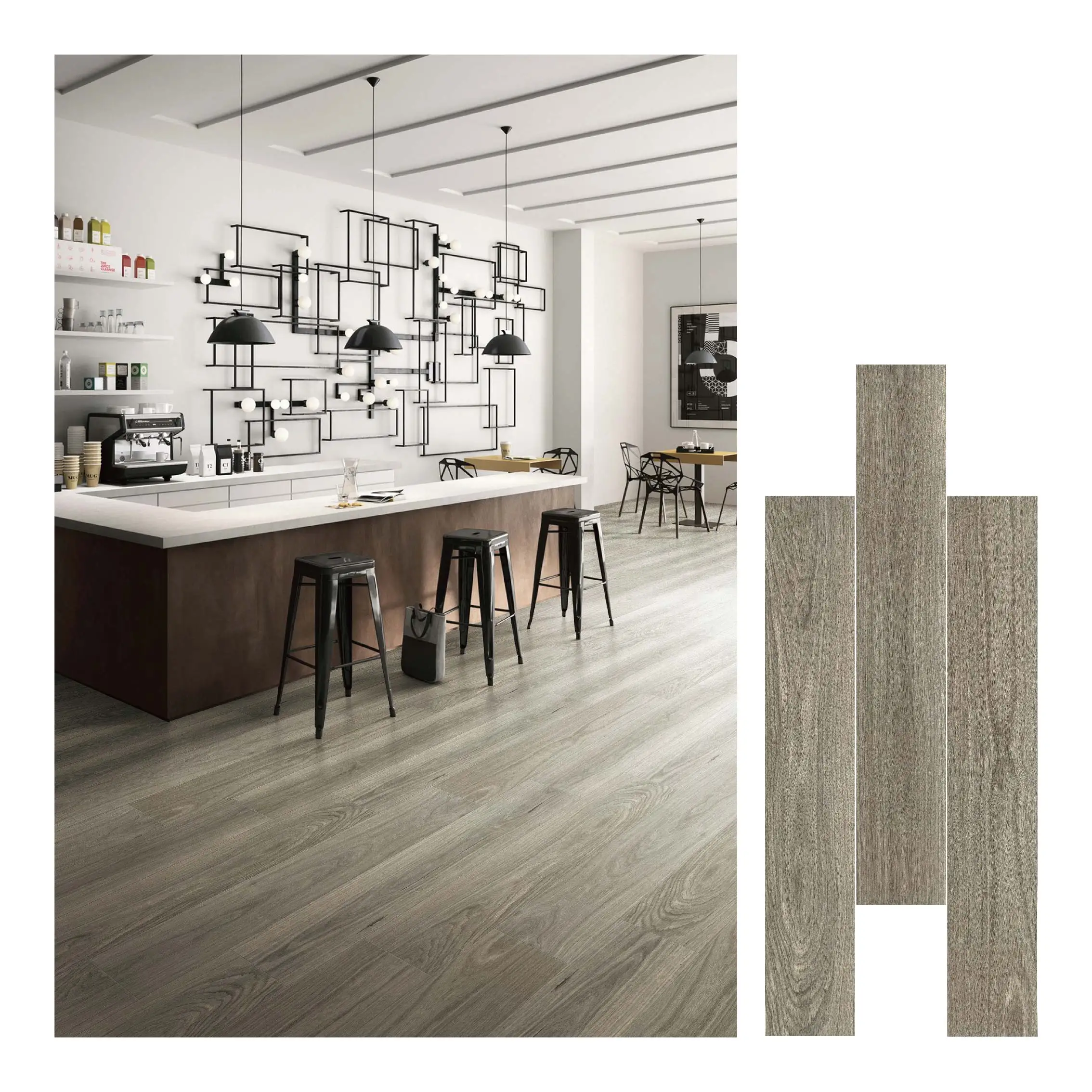 20*120cm Exterior Glazed Elevation Wooden Strip Indoor Ceramic Wood Look Porcelain Floor Tile