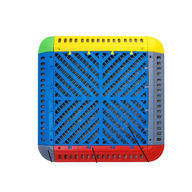 Customizable multi-color garage floor tiles, anti slip and durable grille