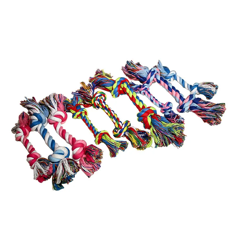 Manufacturer Wholesale Pets Products Durable Braided Bone Bites Knot Chew Cotton Rope Chew Toy for Dogs Hemp Rope Pet Toy