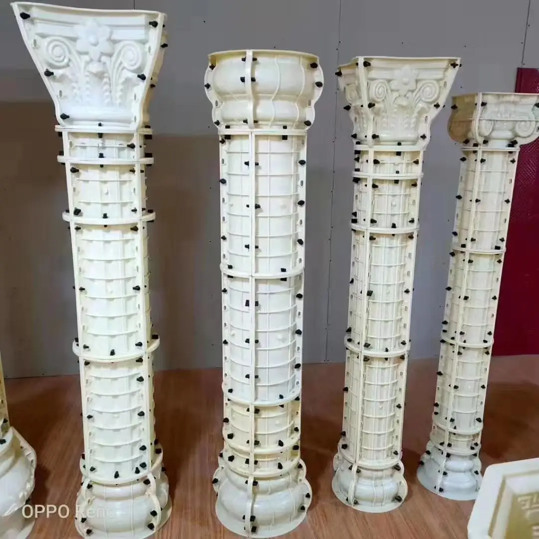 
20cm 9 inches diameter Round Precast Decorative Concrete Roman column pillar plastic mold with smooth surface 