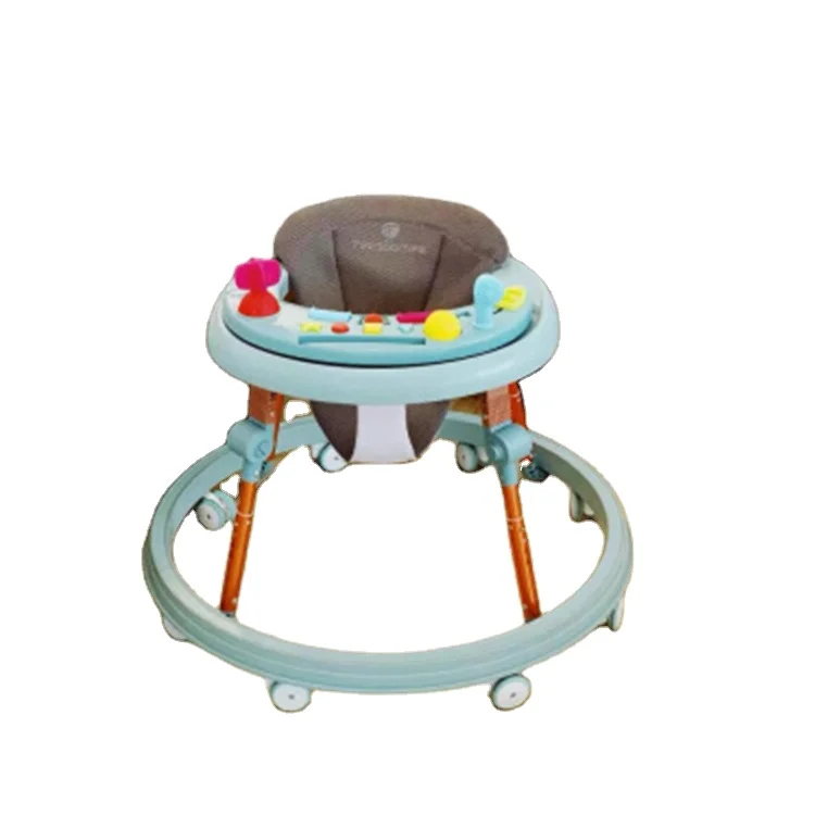 Baby sit to stand walkers toys activity musical silicone wheels baby walker with wheels and seat