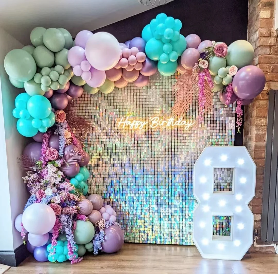 YOPIN-918 Square Shimmer Panels Beautiful Shimmer Wall Backdrops For Birthday Events Decoration