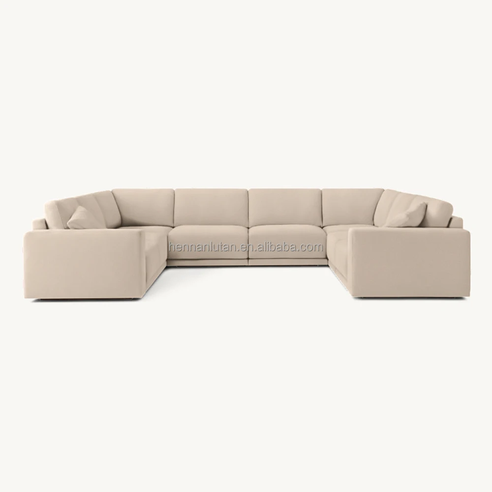 Living Room sofa u shape Sofa Couch Solid wood furniture customization chaise Modular Leather Sofa