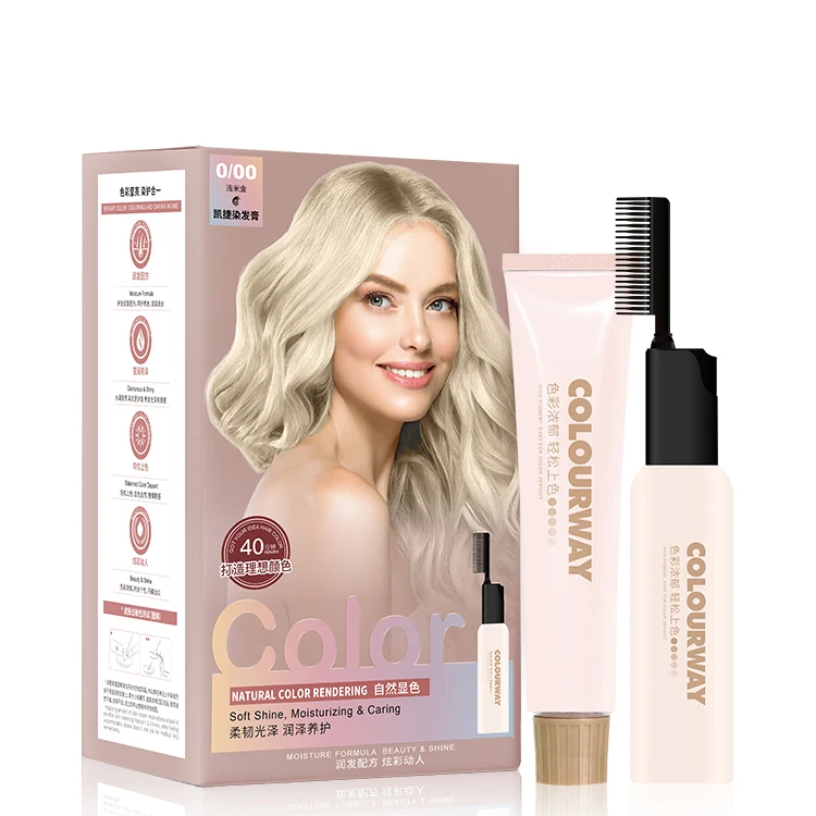 COLOURWAY Professional Handle Dyeing and Hair Caring 2-in-1 Double Colors Cream Home Use Personal Hair Dyes And Hair Color