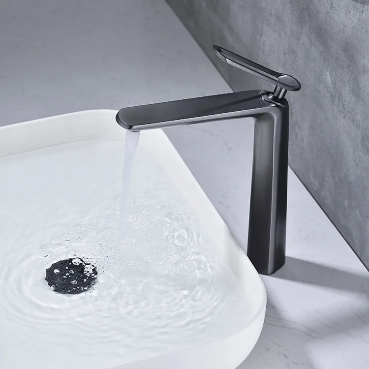 Modern Brushed Gold Single Lever Deck Mounted One Hole Bathroom Basin Mixer Wash Mixer Faucet