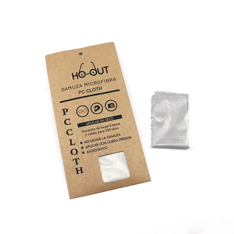 OEM Премиум микрофибра противотуманная салфетка для очистки очков противотуманная салфетка для линз с крафт-упаковкой