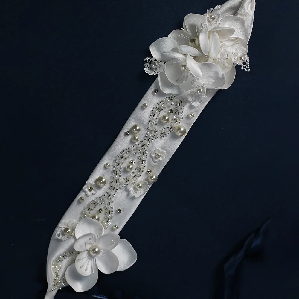 Handmade Custom luxury crystal waist belt wedding flower rhinestone applique belt Wedding Bridal Dress Accessories