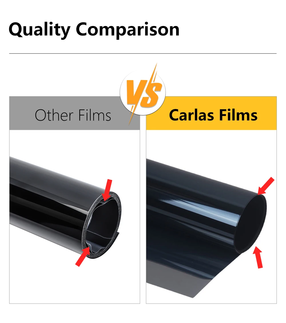 CARLAS 1.52M*18Y Glossy Black Car Paint Protection PPF Film Self-healing Anti-scratch TPU Car Wrap