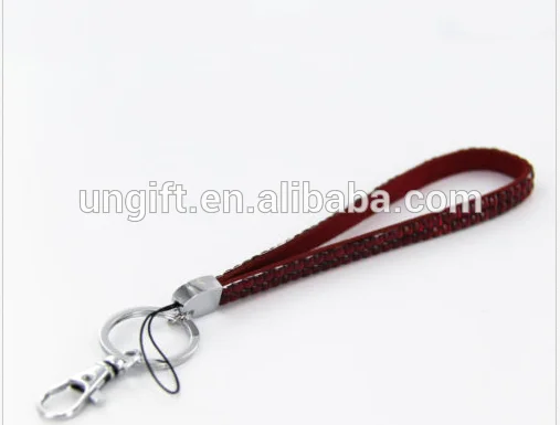 DIY High Quality 1pcs Bling Crystal Short Lanyard Rhinestone Wrist Lanyard Strap For Key Holder Keychain Cell Phone