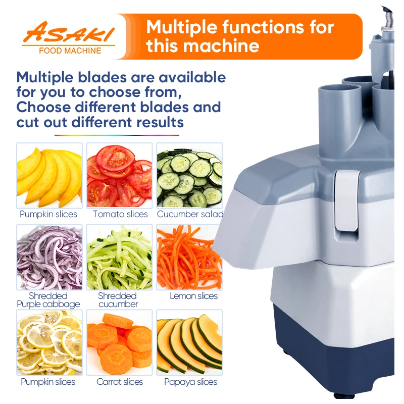 ASAKI Factory Commercial food processor Commercial Vegetable Cutter Slicer Electric Vegetable Cutter