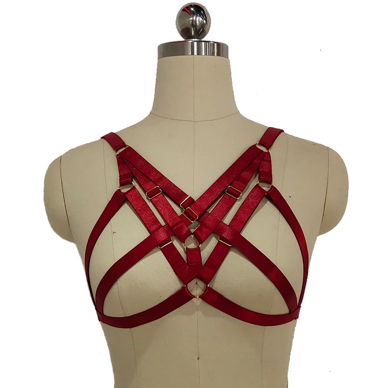 Стильное эластичное сексуальное черное нижнее белье, бандаж, нижнее белье, Красная Женская клетка без чашек O0750