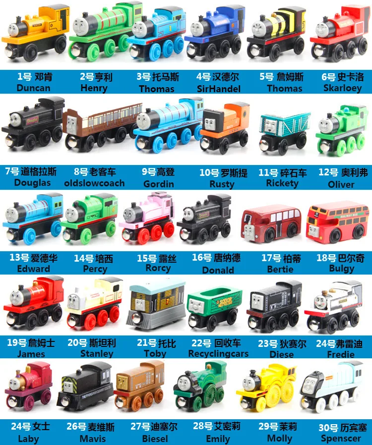 
baby Educational Kids wooden thomas train toys wooden magnetic mini thomas wooden train set toy 