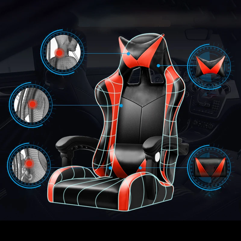 Wholesale Modern High Quality Computer Office Chair LED PU Leather Office Adult Ergonomic Silla Gamer Racing Gaming Chair