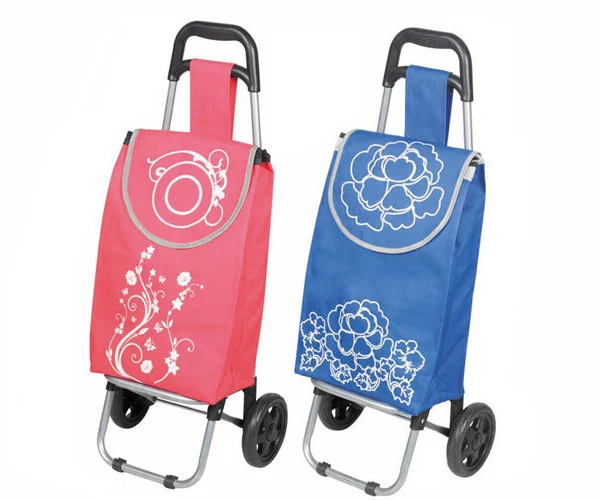 Customized Supermarket Foldable Trolley Shopping Bags Folding Shopping Carts Vegetable Luggage Shop Trolley Bags with Wheel
