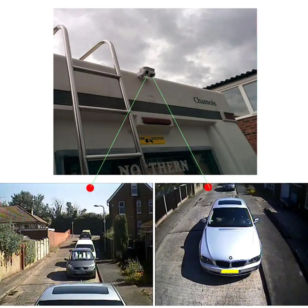 RV Motorhome 7 Inches TFT LCD Monitor Twin Lens Van Backup Dual Reverse Camera System Dual Camera for Truck