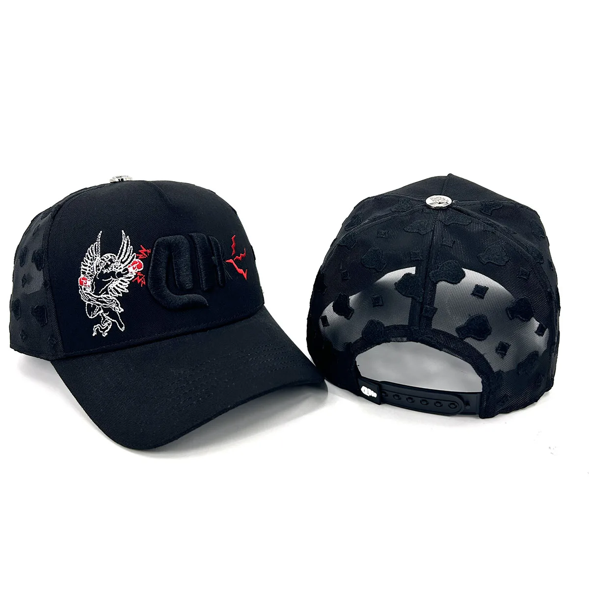 Custom 3d Embroidery Logo  5 Panel Full Embroidery Patch Logo Mesh Trucker Cap Full Mesh Trucker Hat