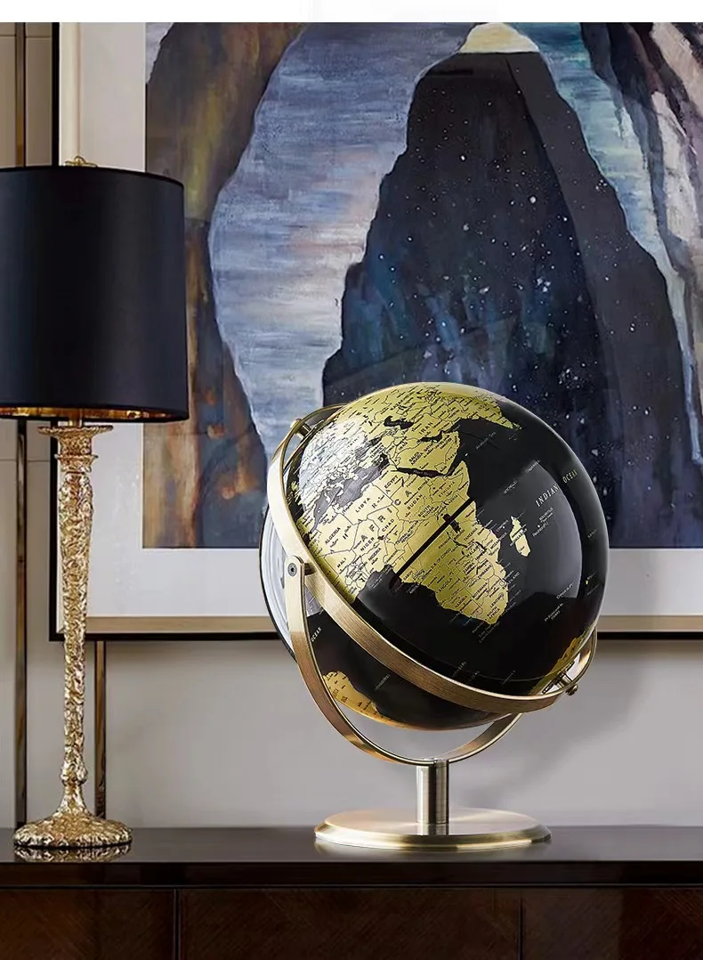 Creative Metal Stand Multilingual World Globe Geography Office Home Decoration Ornament Globe