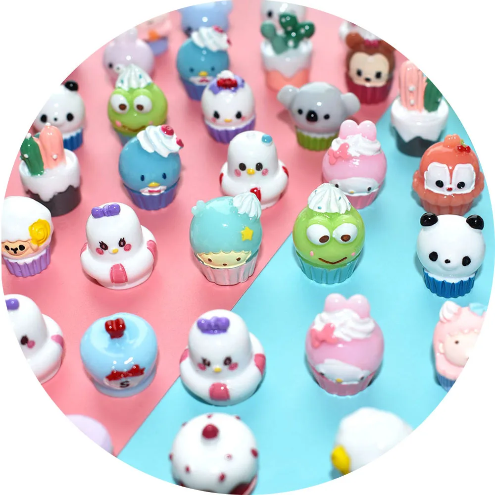 Wholesale Cartoon Three-dimensional Resin Charms For DIY Garden Microlandscape Figure Doll House Miniature Toy Slime Filler
