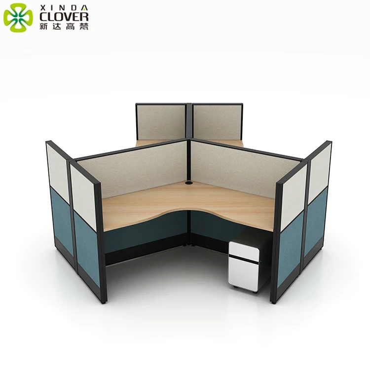 Modular Furniture Y Shape 3 Ways Partitions Connection 120 Degree Cubicles Office Workstations Commercial Furniture for 3 Person