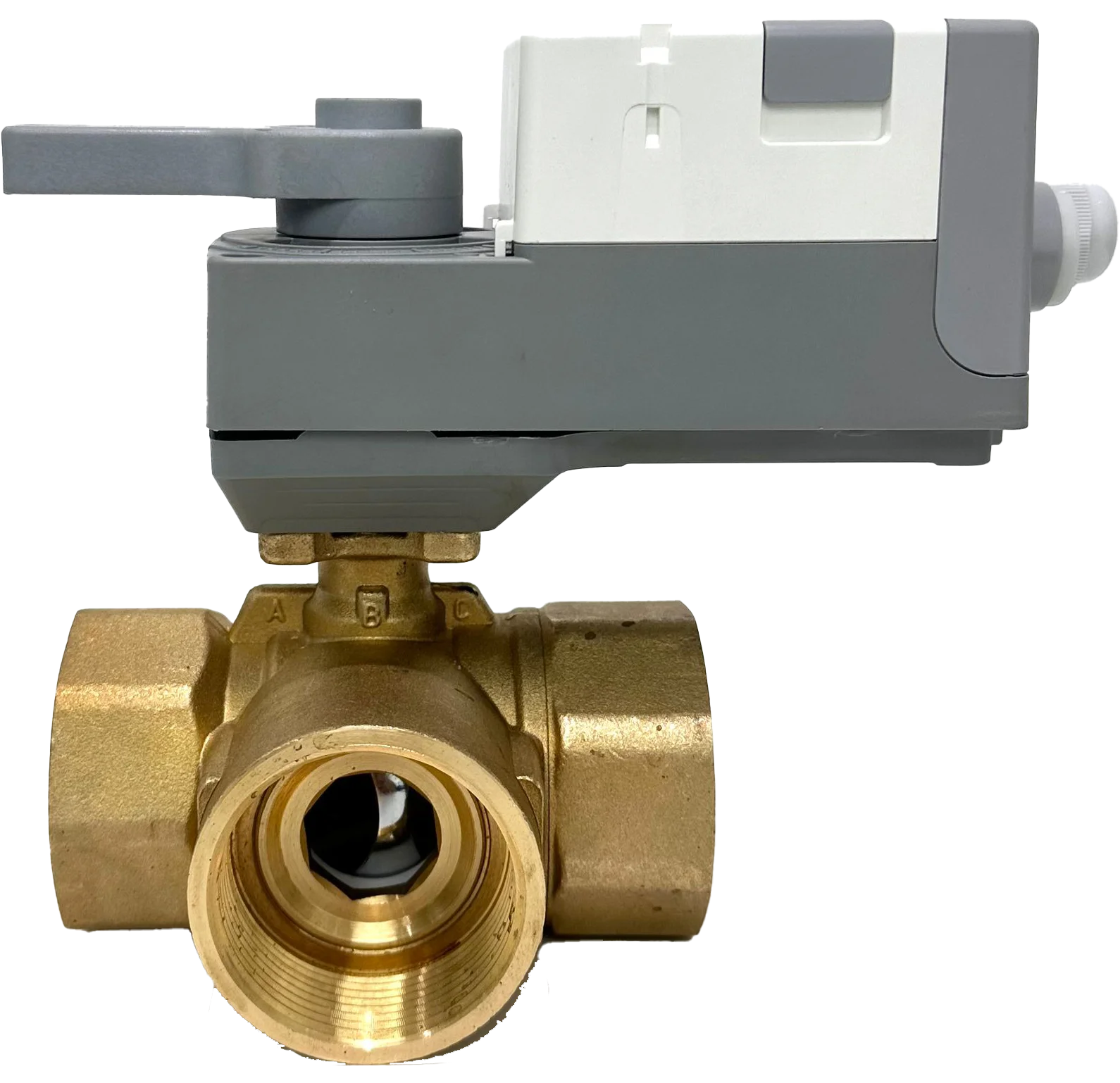Brass water electrical control valve two channel ball valve body 3 way ball valve actuator