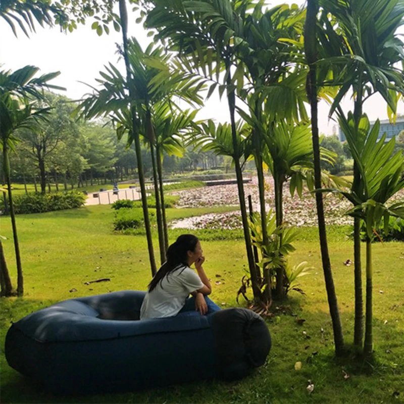 Best Selling Portable Beach Sun Shade Lazy Inflatable Lounger Chair Bed Air Sofa Couch for Outdoor
