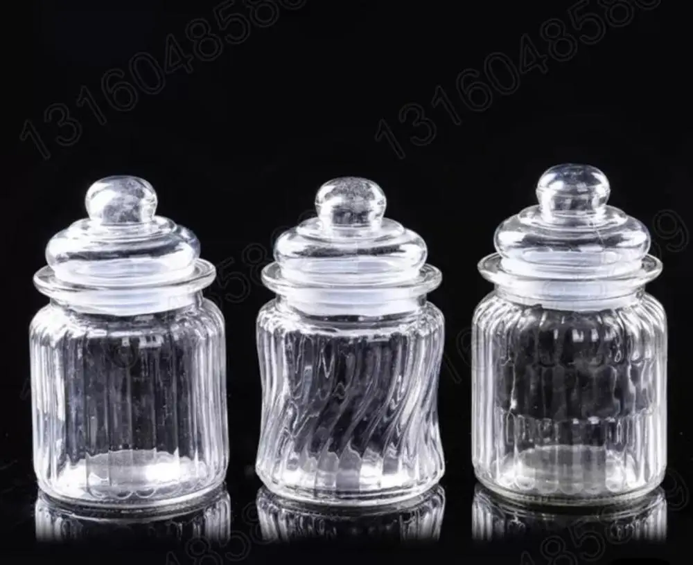 300ml 500ml  Glass Cookie Jar with Ceramic Lid