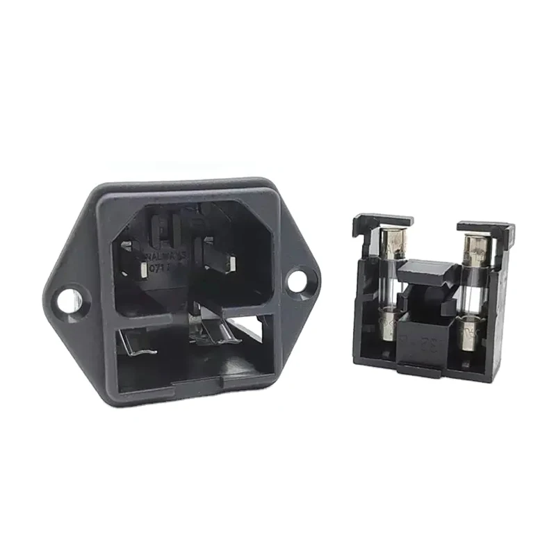 AC-03 AC power socket outlet with double fuse holder and fixed mounting hole