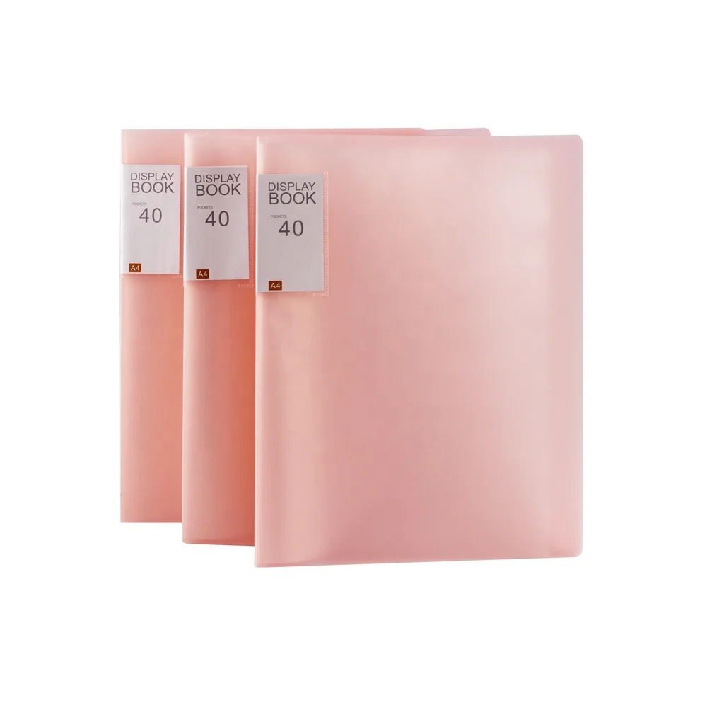 Custom 20 40 80 Pocket PP Plastic A4 A5 Size Clear Document File Folder Display Book
