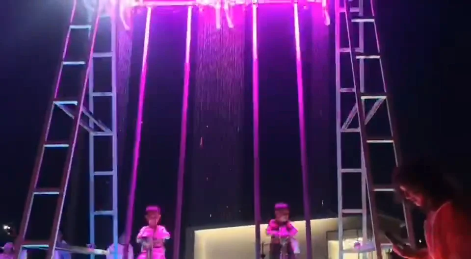 Onsite training outdoor colorful music digital water curtain fountain digital fountain