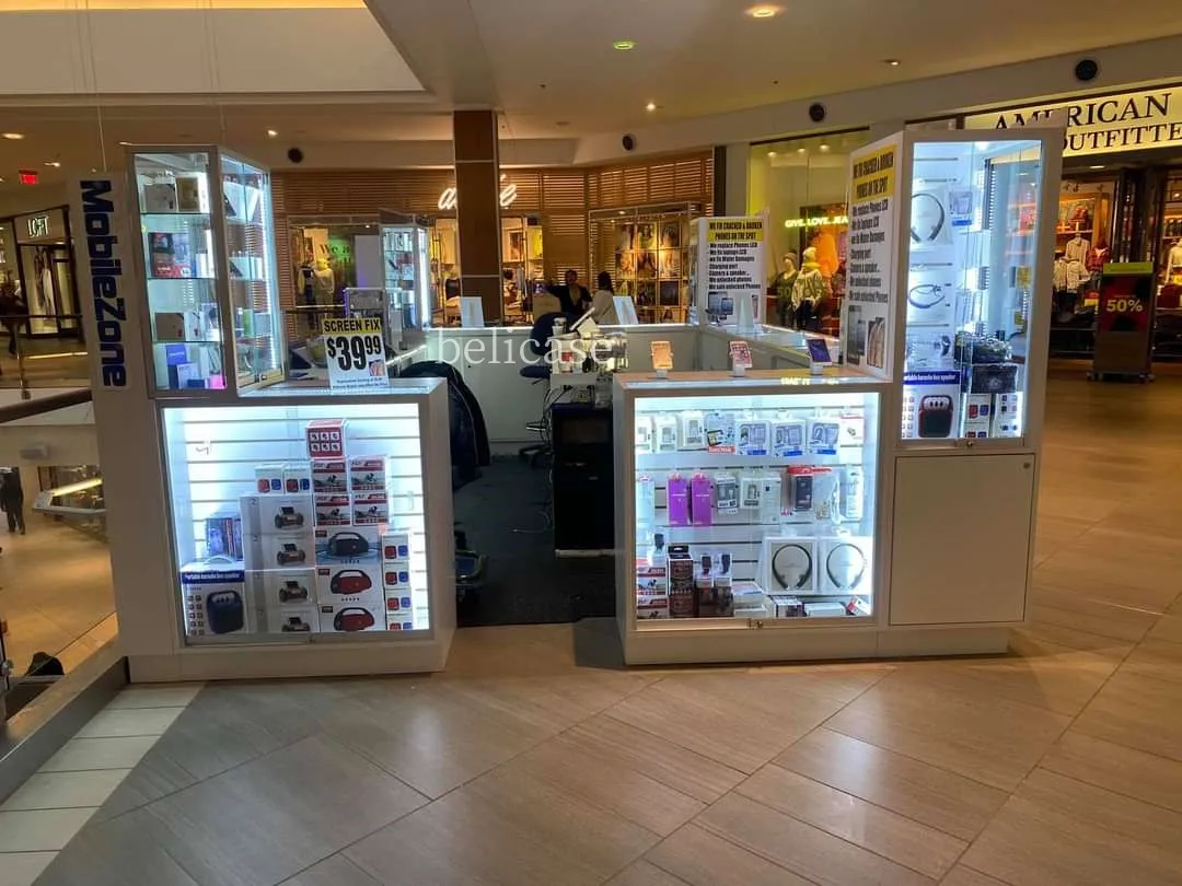 America Shopping Mall Approval Cell Phone Cases Kiosk Phone Accessories Display Showcase Retail Mobile Phone Kiosk For Sale