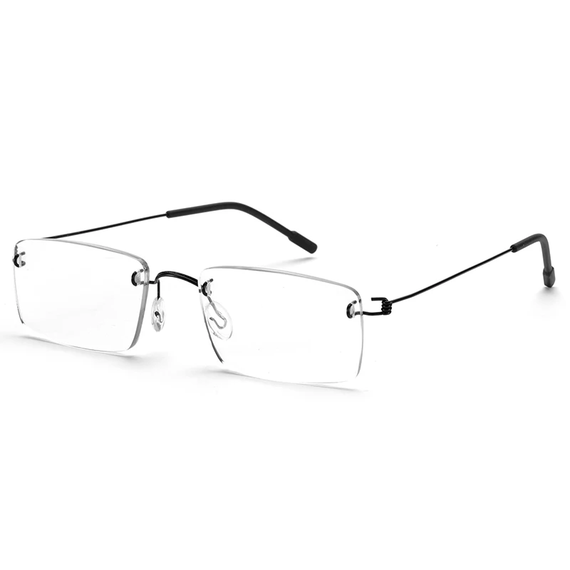 High Quality Metal Hinge Reading Glasses, Rimless Clear Reading Glasses Men Factory Custom Wholesale