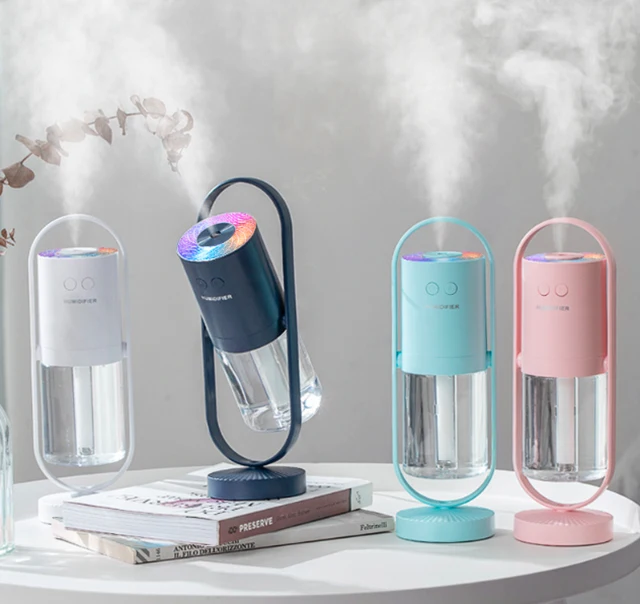 360 degrees Rotation Air Humidifiers magic Led Light Projector smart USB humidifier