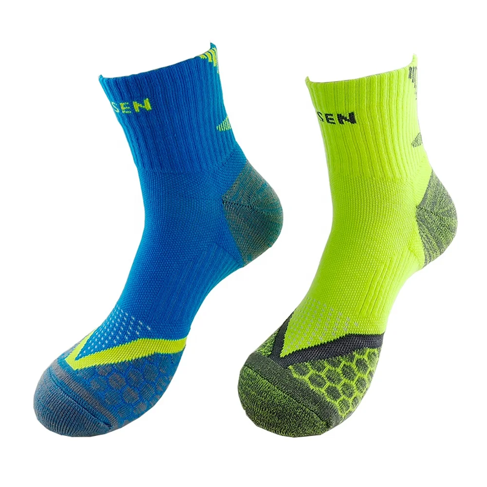 New Product Green 100 Cotton Sublimation Sports Socks Men Brand