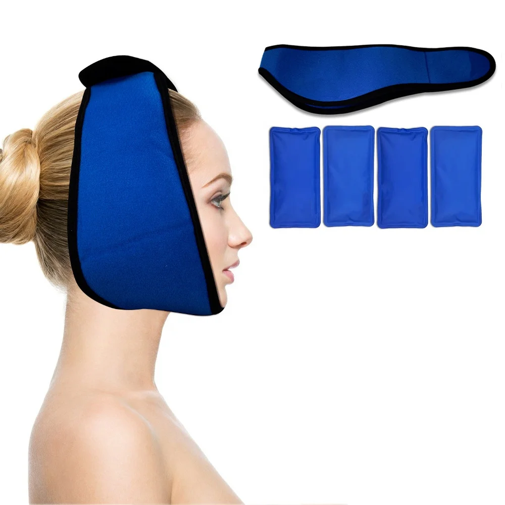 wisdom teeth jaw head chin face ice gel pack with 4 reusable hot and cold gel pack