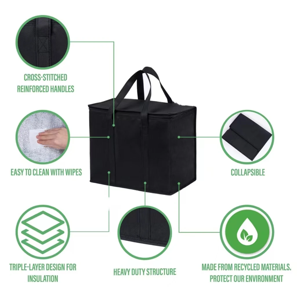 Складная изолированная сумка-холодильник для еды большая Высококачественная Термосумка сумка