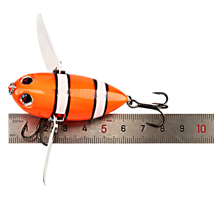 YH122 Bee-shaped Lures Carbon Steel Treble Hooks Bee Lure 6cm/12.5g Insect Bait Hard Bait Popper