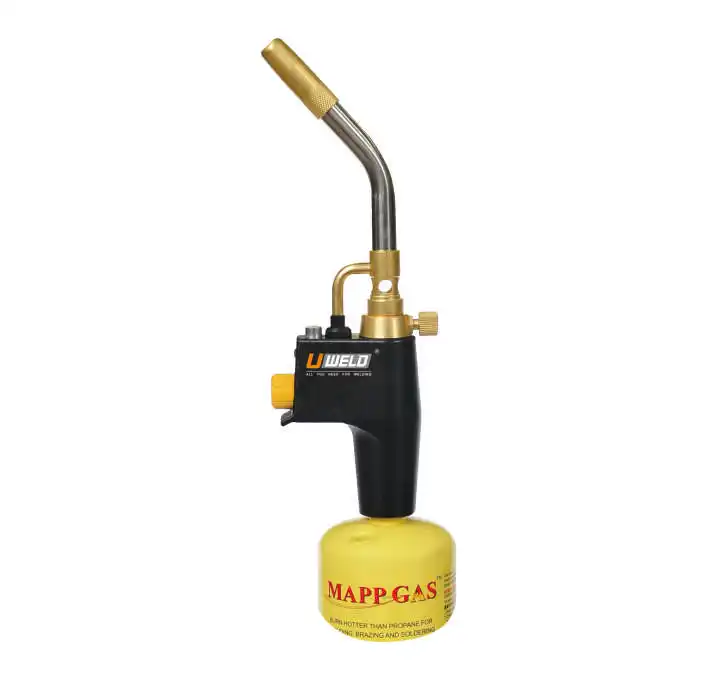UWELD 2023 Gas Mapp Propane air Fuel HVAC Welding Turbo Torch with Double Tube