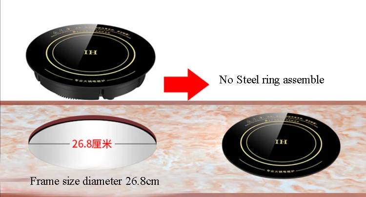 2000w 3000w 1 burner 2 burner undermount hidden induction cooktop invisible