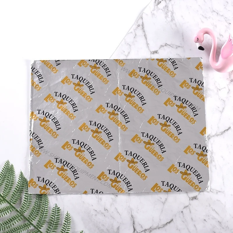 
Hot sale high quality cheap aluminium-foil hamburger wrapping paper for fast food shop 