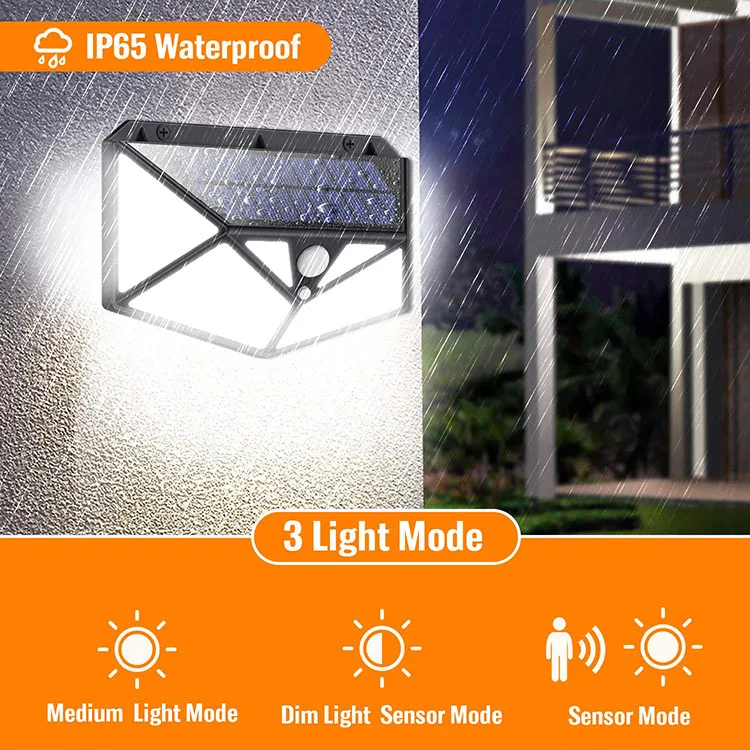 
Waterproof IP65 150 Wall Sensor Light Solar Garden 
