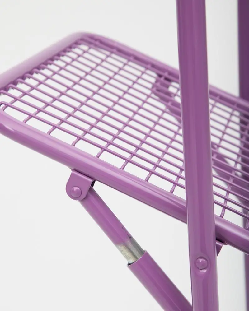 Home furniture metal steel folding chair in wire seat