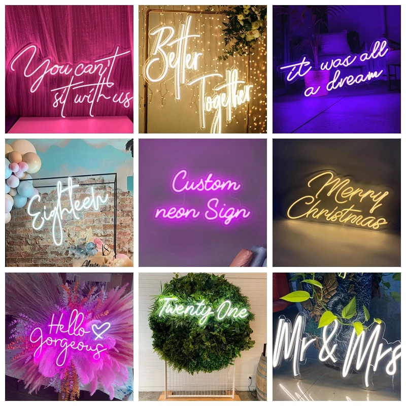 Winbo custom acrylic party neon lights illuminated signboard picture booth decoration trending wholesale sign neon