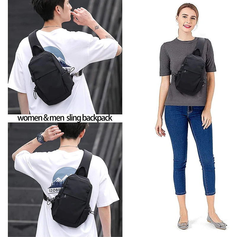 Multifunction custom crossbody chest one shoulder bag waterproof mens sling for men