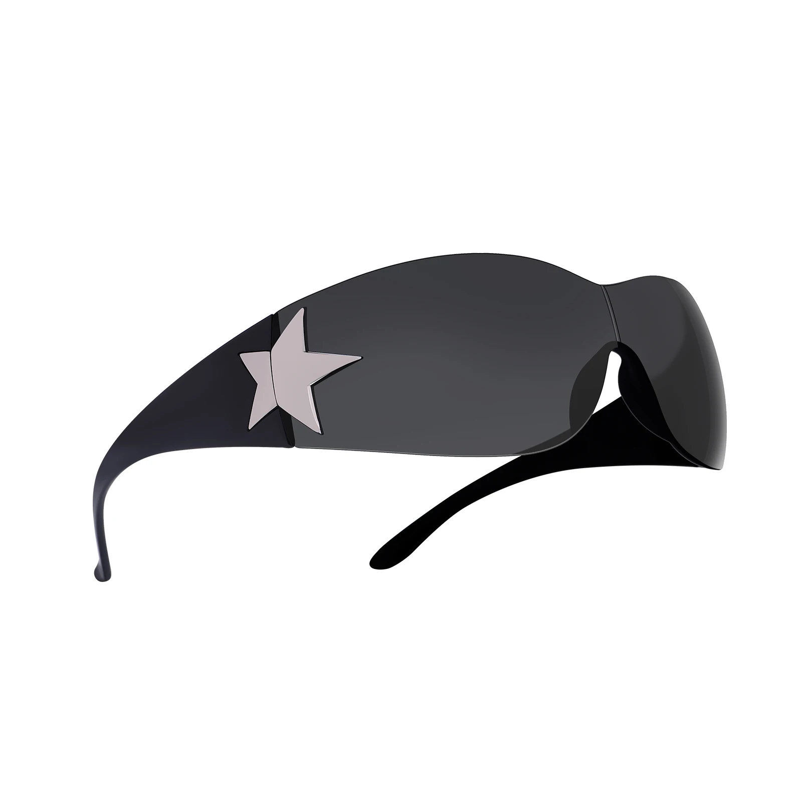 Женские солнцезащитные очки Y2k с УФ-защитой, цельные пластиковые ретро-очки в форме звезды без оправы, солнцезащитные очки в стиле стимпанк