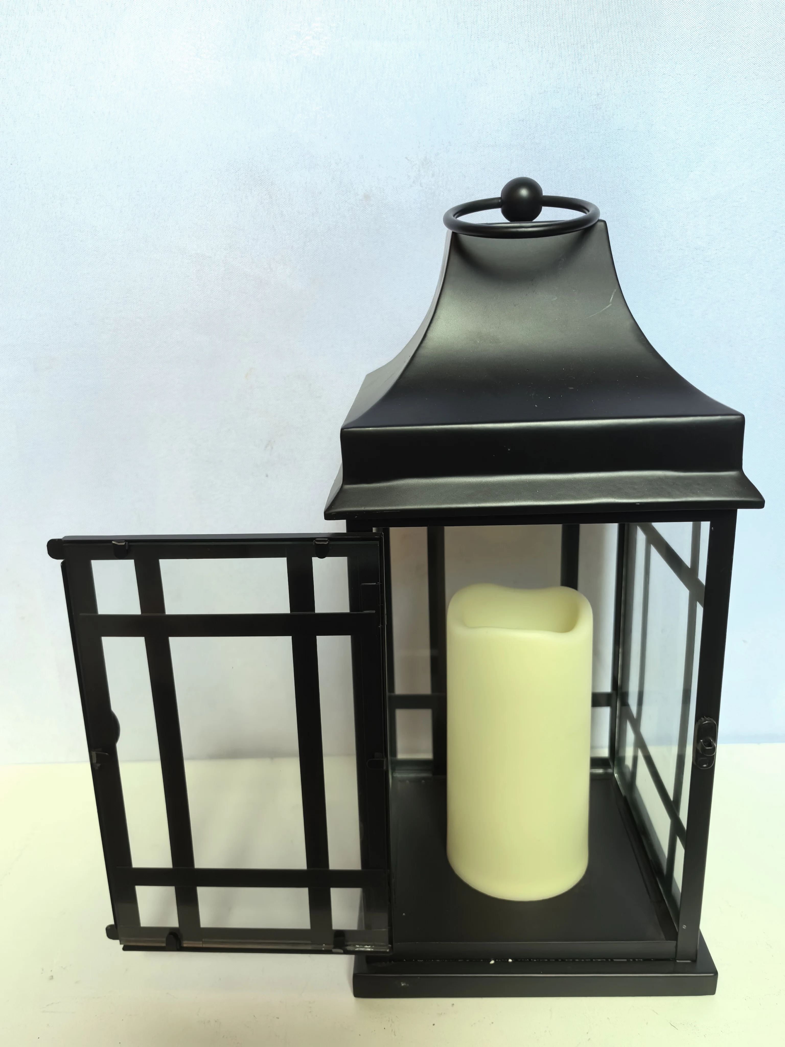 Modern Black Lantern Garden Hanging Metal Candle Holder Home Outdoor Decorative Lanterns For Candle Wrought Iron Candle Lanterns
