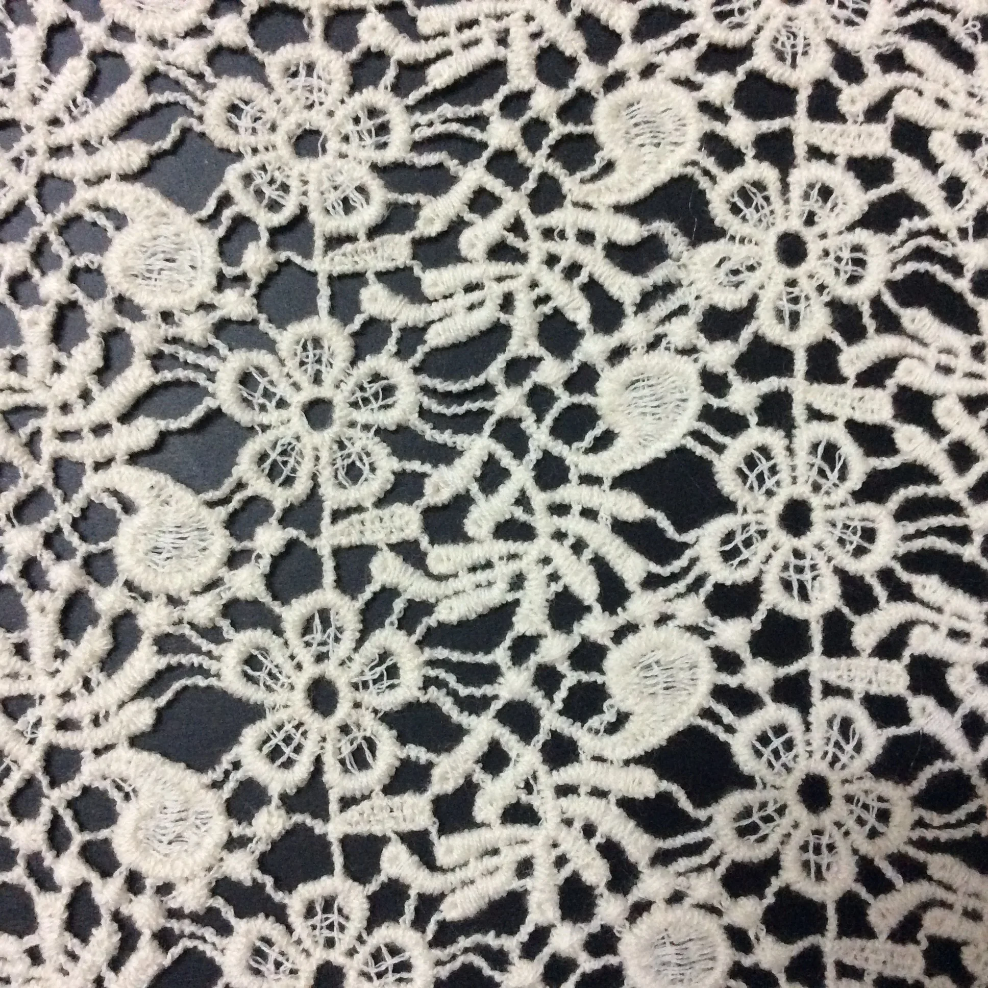 Guangzhou factory wholesale cotton guipure lace fabric for fancy lady dress SRMF02