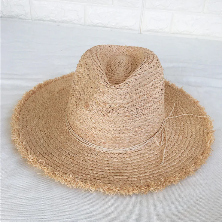 Wholesale Hand weaving Lifeguard hollow straw Fedora Hat For Men