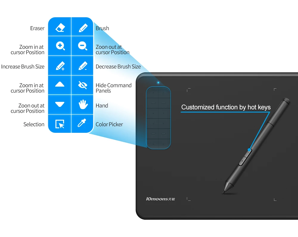 10moons G12 ручка цифровой рисунок графический планшет